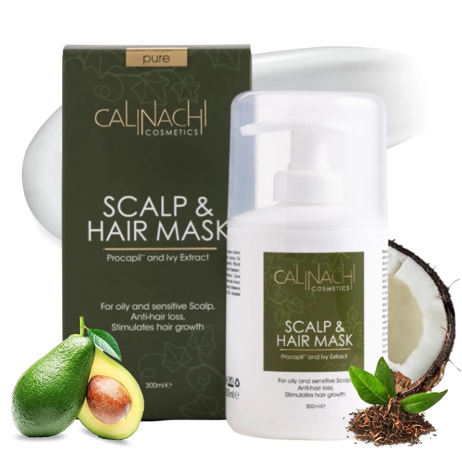 Protein Expert (Normal to Oily & Oily) Anti-Hair Loss, Restorative, Mask for Scalp and Hair, 300 ml.  CALINACHI Cosmetics
